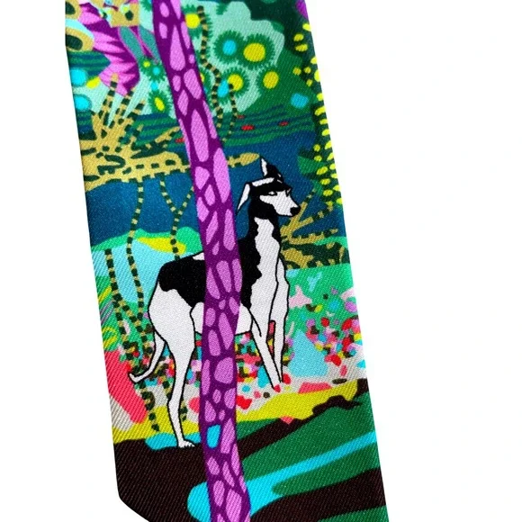 Hermès Twilly En Liberte Scarf Skinny Silk Colorful Print - Picture 4 of 7